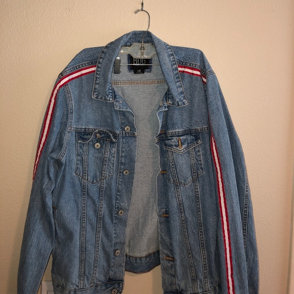 side stripe denim jacket